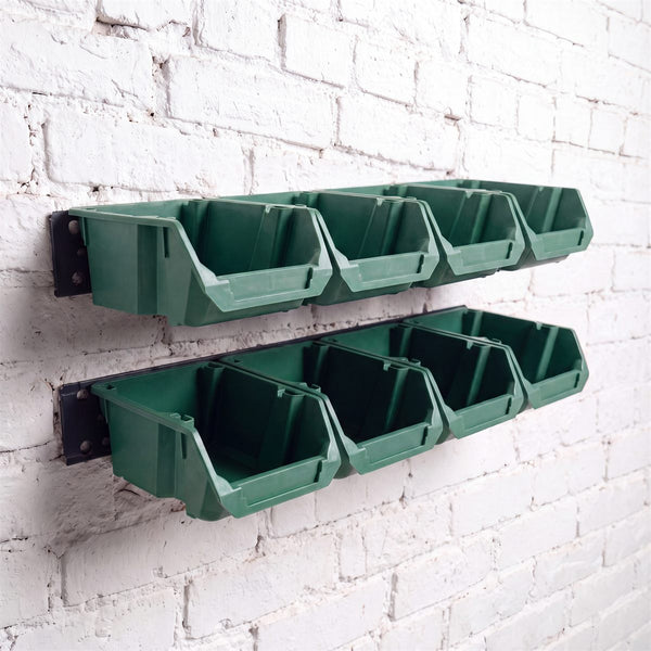 Small Bin Kit – 8 Bins + 2 Wall Rails, Khaki